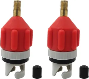 2Pcs Inflatable Stand Up Paddleboard SUP Pump Adaptor, Universal Standard Schrader Air Valve Adapter Pumping Head Connector Converter for Inflating Boat,Bed,Car Tire,Orange