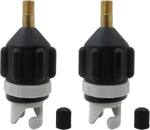 2x Inflatable Stand Up Paddleboard SUP Pump Adaptor, Universal Standard Schrader Air Valve Adapter Pumping Head Connector Converter for Inflating Boat, Kayak, Surfboard, Bed, Car Tire, Black
