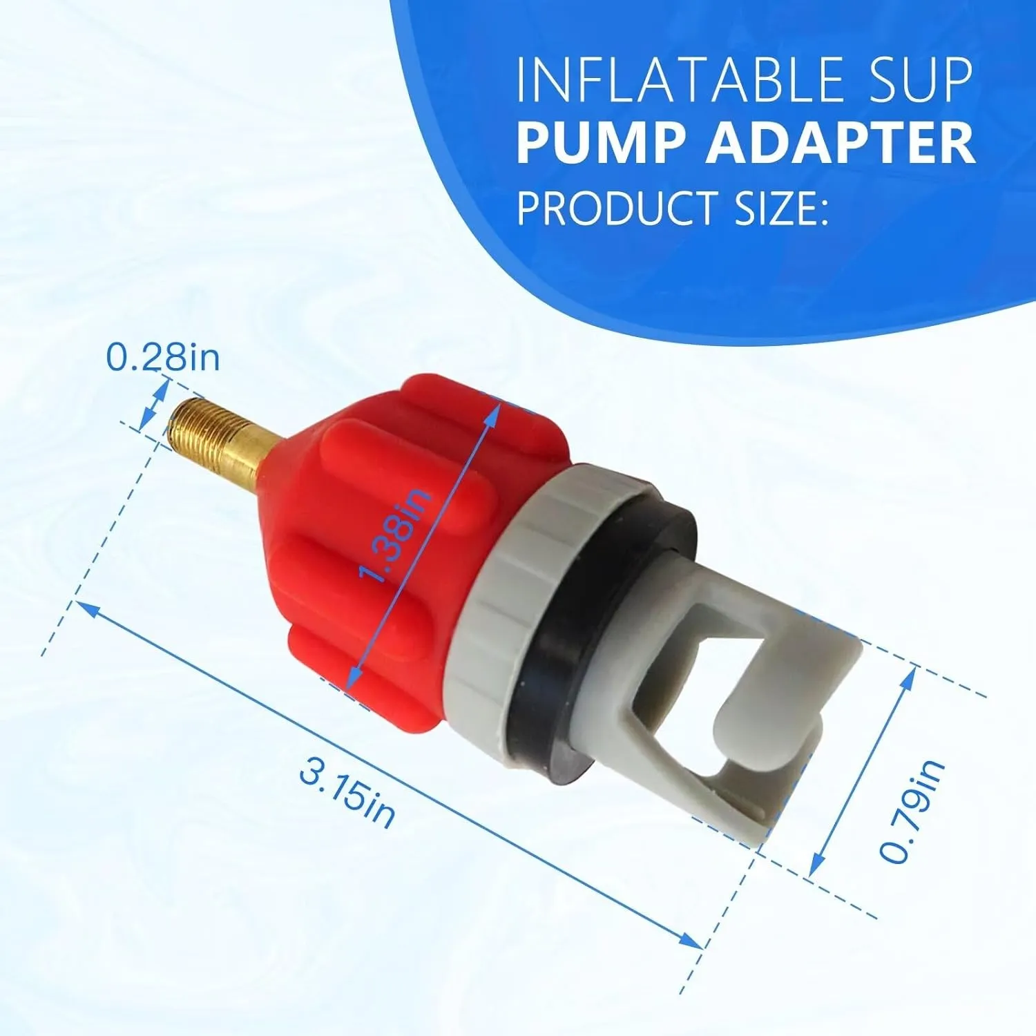 2x Inflatable Stand Up Paddleboard SUP Pump Adaptor, Universal Standard Schrader Air Valve Adapter Pumping Head Connector Converter for Inflating Boat/Kayak/Surfboard/Bed/Car Tire, Orange by BLUE ELF