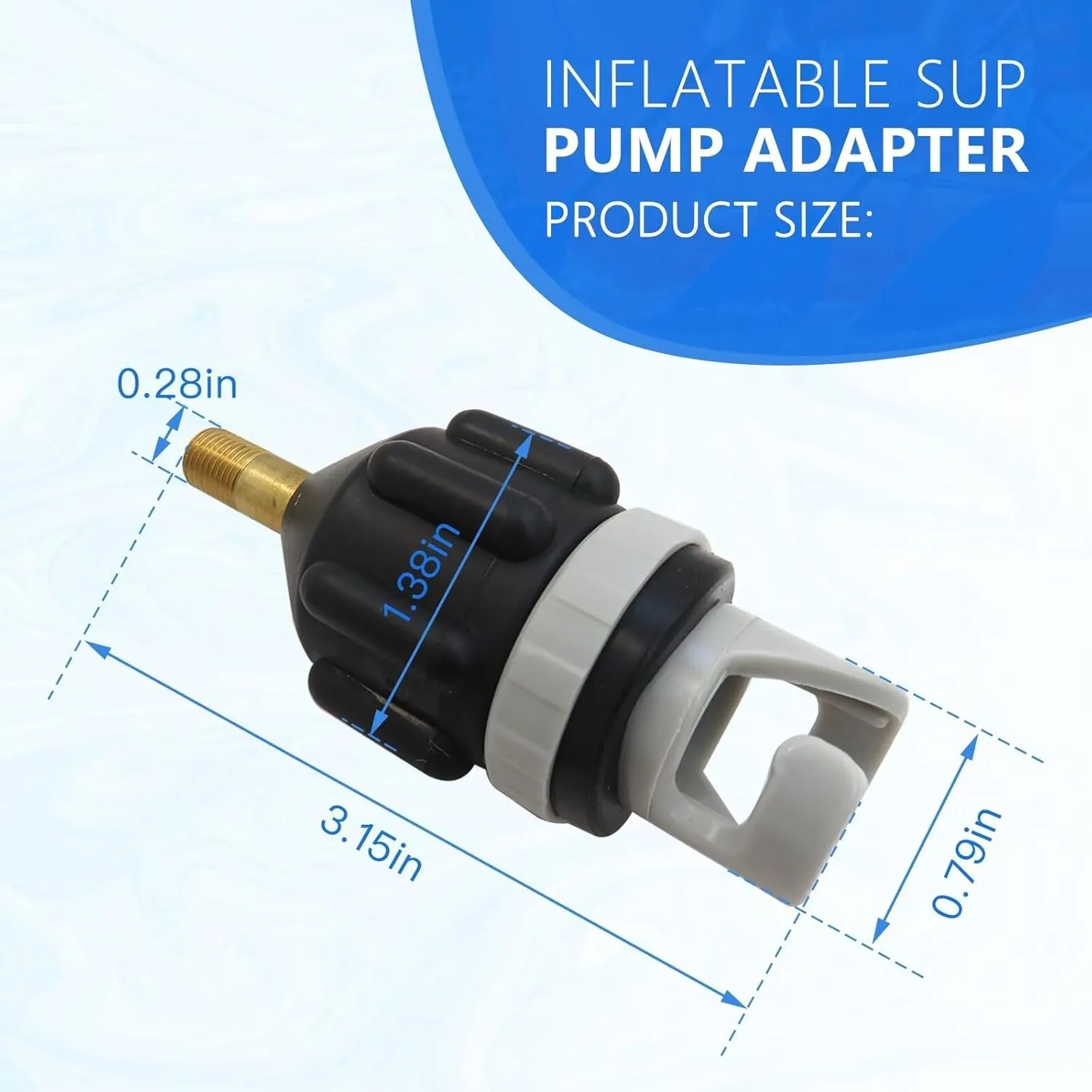 2x SUP Pump Adaptor, Universal Inflatable Boat SUP Pump Converter Air Valve Adapter Pumping Head Connector for Stand Up Paddle Board/Dinghy/Paddling Pool/Kayak - Black