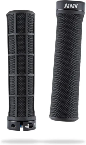 AARON Enduro MTB Bicycle Grips Made of Non-Slip Rubber - Sporty Handlebar Grips Including Lock-On Ring - Grips for Mountain Bike, BMX, E-Bike