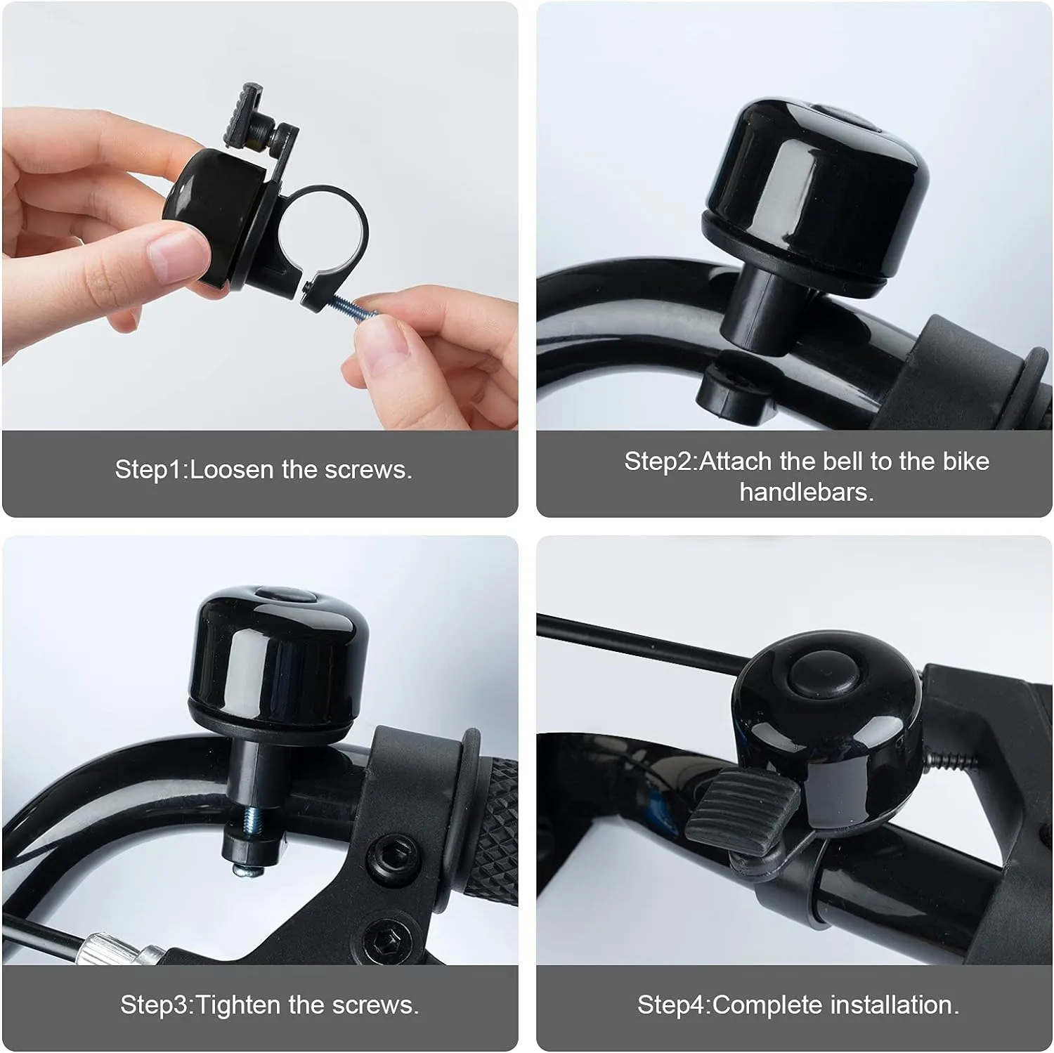 Bike Bell 2 Pack with Loud Melodious Sound Classic Mini Bicycle Bell for Kids Adults Bike Horn for Road, Mountain Bike for Scooter, MTB, BMX