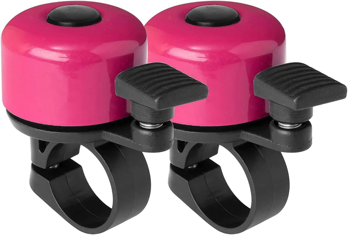 Bike Bell 2 Pack with Loud Melodious Sound Classic Mini Bicycle Bell for Kids Adults Bike Horn for Road, Mountain Bike for Scooter, MTB, BMX