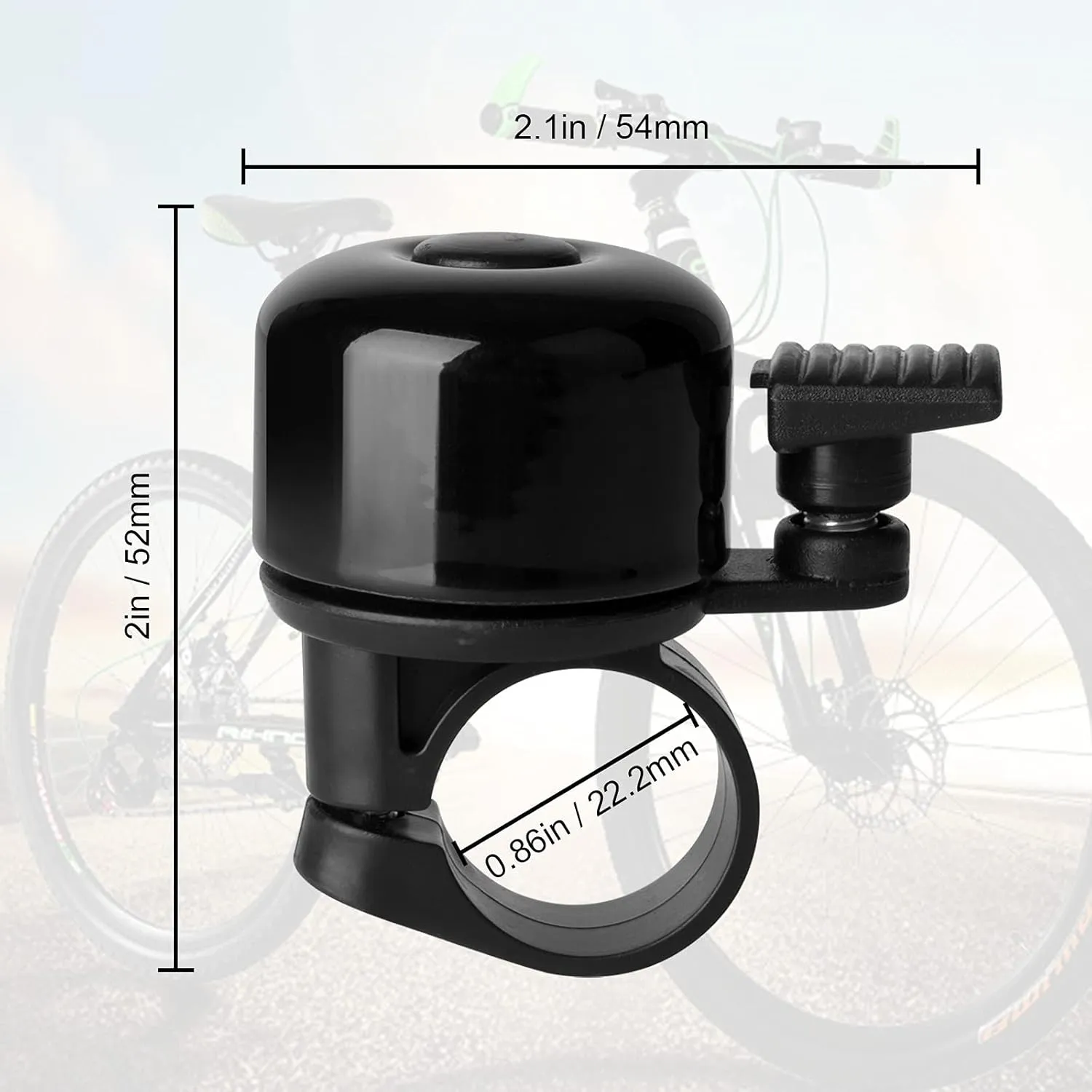Bike Bell 2 Pack with Loud Melodious Sound Classic Mini Bicycle Bell for Kids Adults Bike Horn for Road, Mountain Bike for Scooter, MTB, BMX