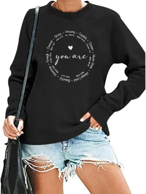 Christian Sweatshirts for Women Faith Jesus You Are Enough Inspirational Shirts Blessed Saying Positive Pullover Top