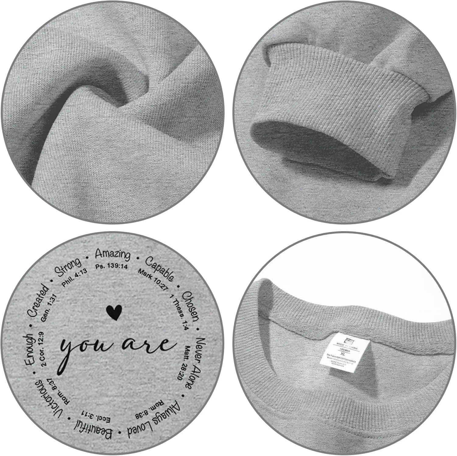 Christian Sweatshirts for Women Faith Jesus You Are Enough Inspirational Shirts Blessed Saying Positive Pullover Top