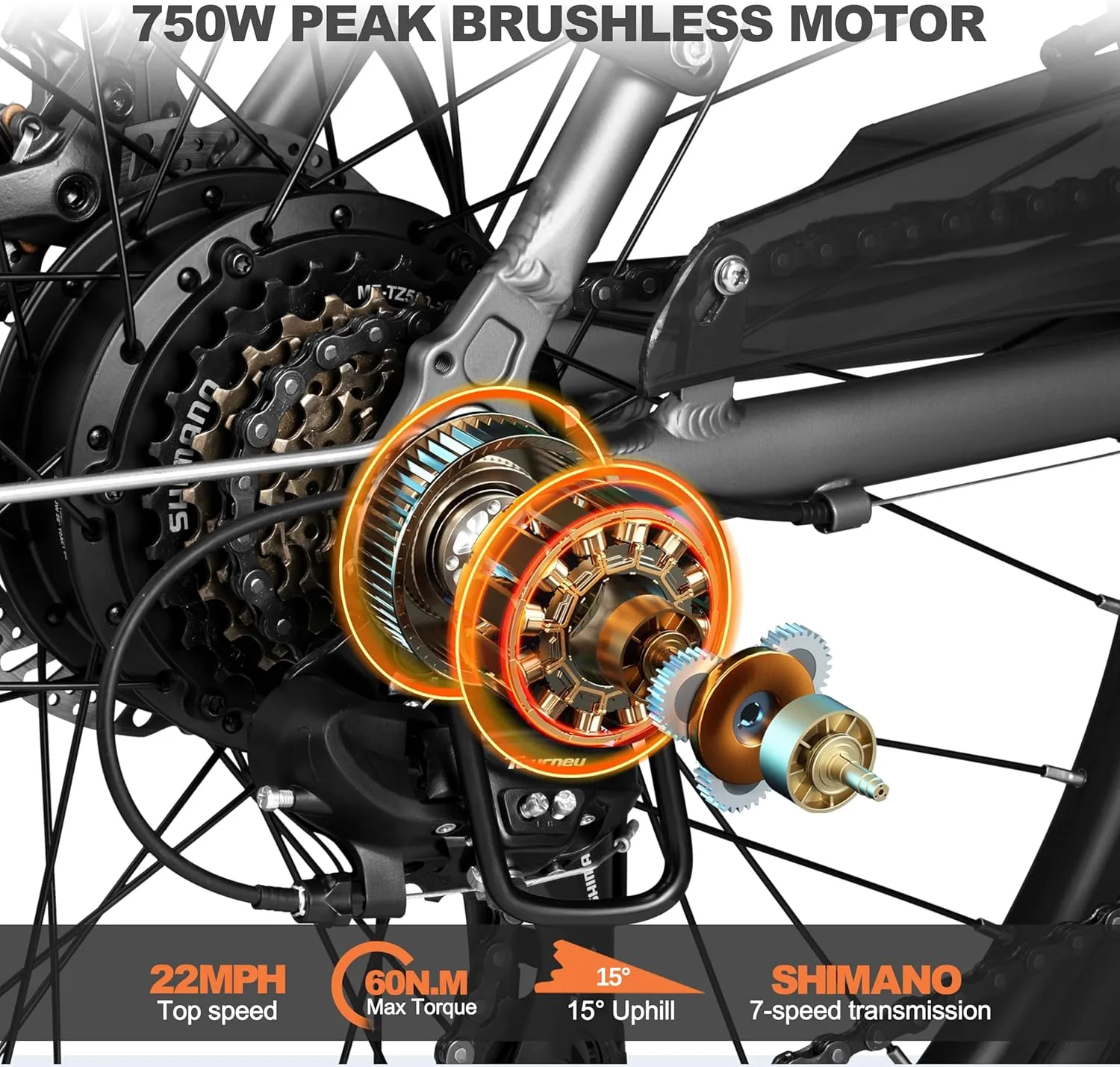 Core Electric Bike for Adults - 468Wh Removable Battery, 26 inch Step Thru Electric Bicycle, Peak 750W Brushless Motor Cityrun Ebike, with 7 Speed, Up to 50 Miles, E-Bikes
