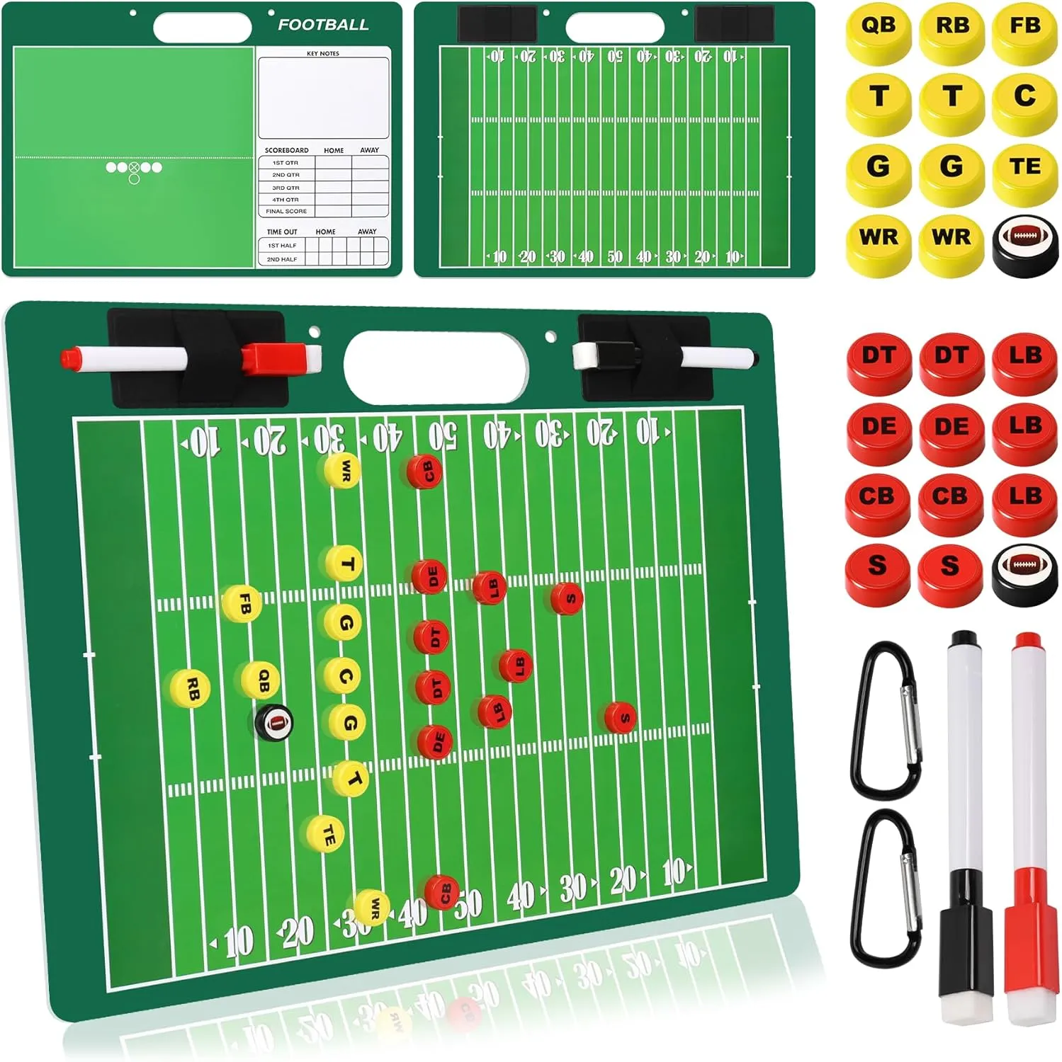 Desoto Dry Erase Double-Sided Premium Coaches Clipboard, Tactical Magnetic Board Kit, Magnetic Coaching Board, Coaches Gift for Coaches(Soccer, Football, Basketball, Baseball)