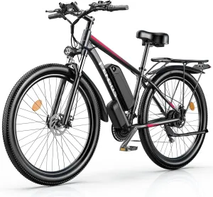Electric Bike for Adults, 27.5'' 1500W Peak Ebike, Up to 80 Miles 36MPH Electric Mountain Bike with 48V 17.5AH Removable Battery, Fenders, Lockable Suspension Fork, 21-Speed