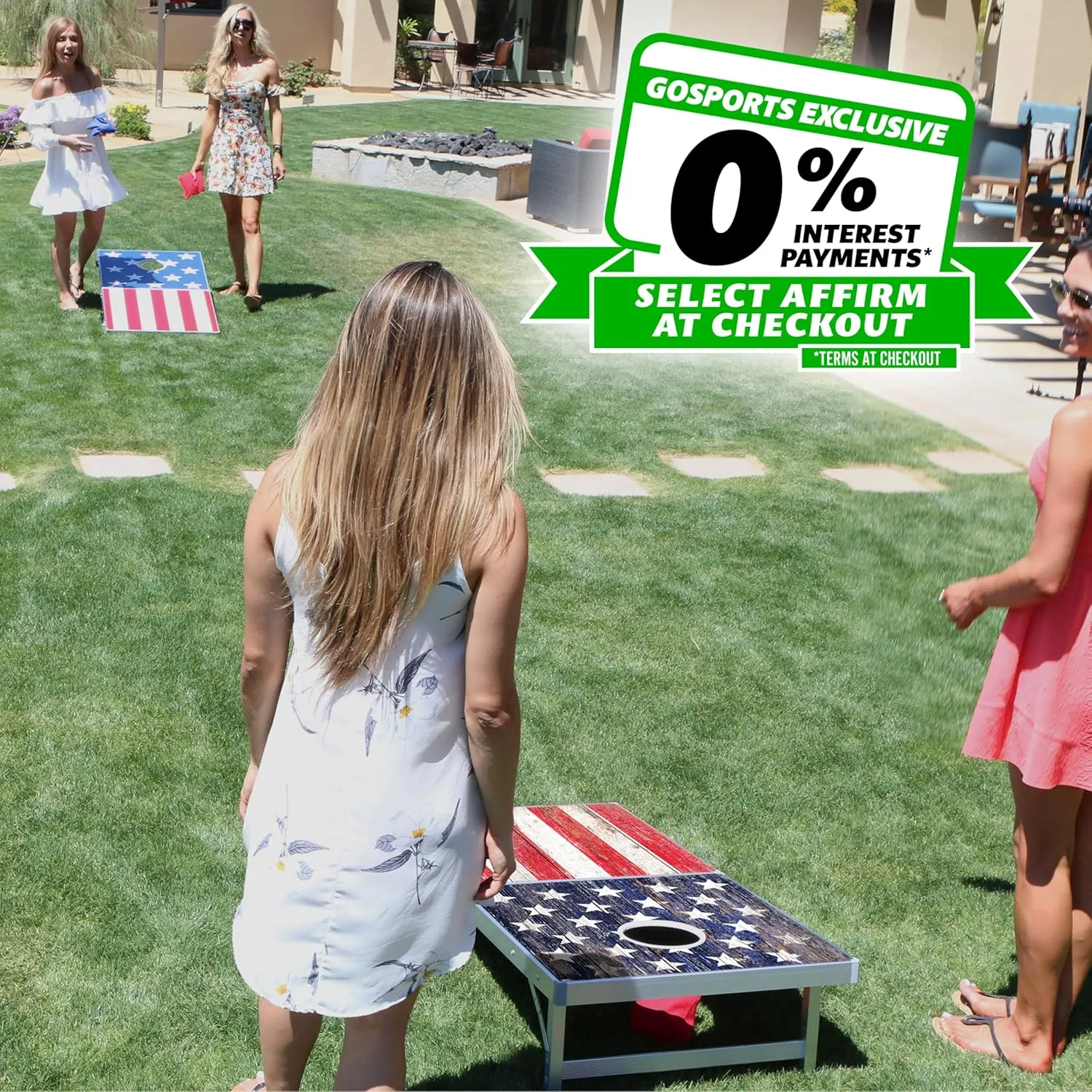 GoSports 4 x 2 ft Aluminum Cornhole Game Sets  Choose LED Lights or Standard - Set Includes 2 Foldable Regulation Size Boards, 8 Bean Bags, & Rules