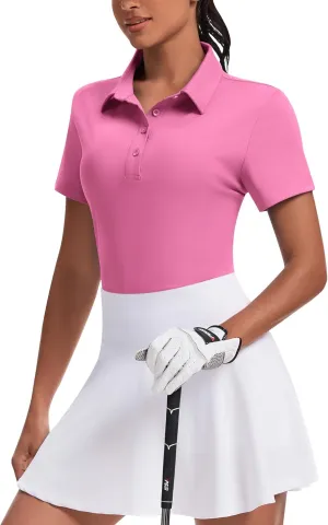 JoyGirl Womens Golf Shirt Polo Shirts Short Sleeve Collared Tops UPF 50  Button Down Tennis Shirts