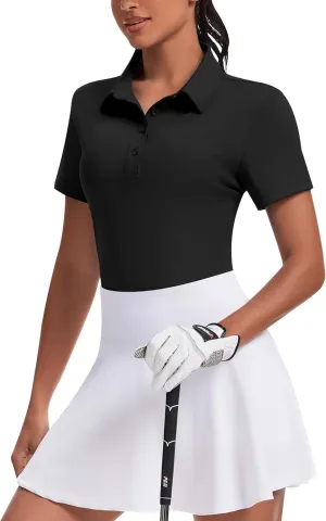 JoyGirl Womens Golf Shirt Polo Shirts Short Sleeve Collared Tops UPF 50  Button Down Tennis Shirts