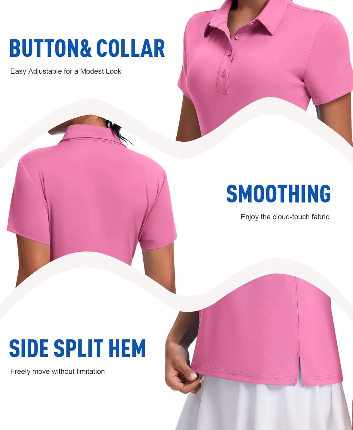 JoyGirl Womens Golf Shirt Polo Shirts Short Sleeve Collared Tops UPF 50  Button Down Tennis Shirts