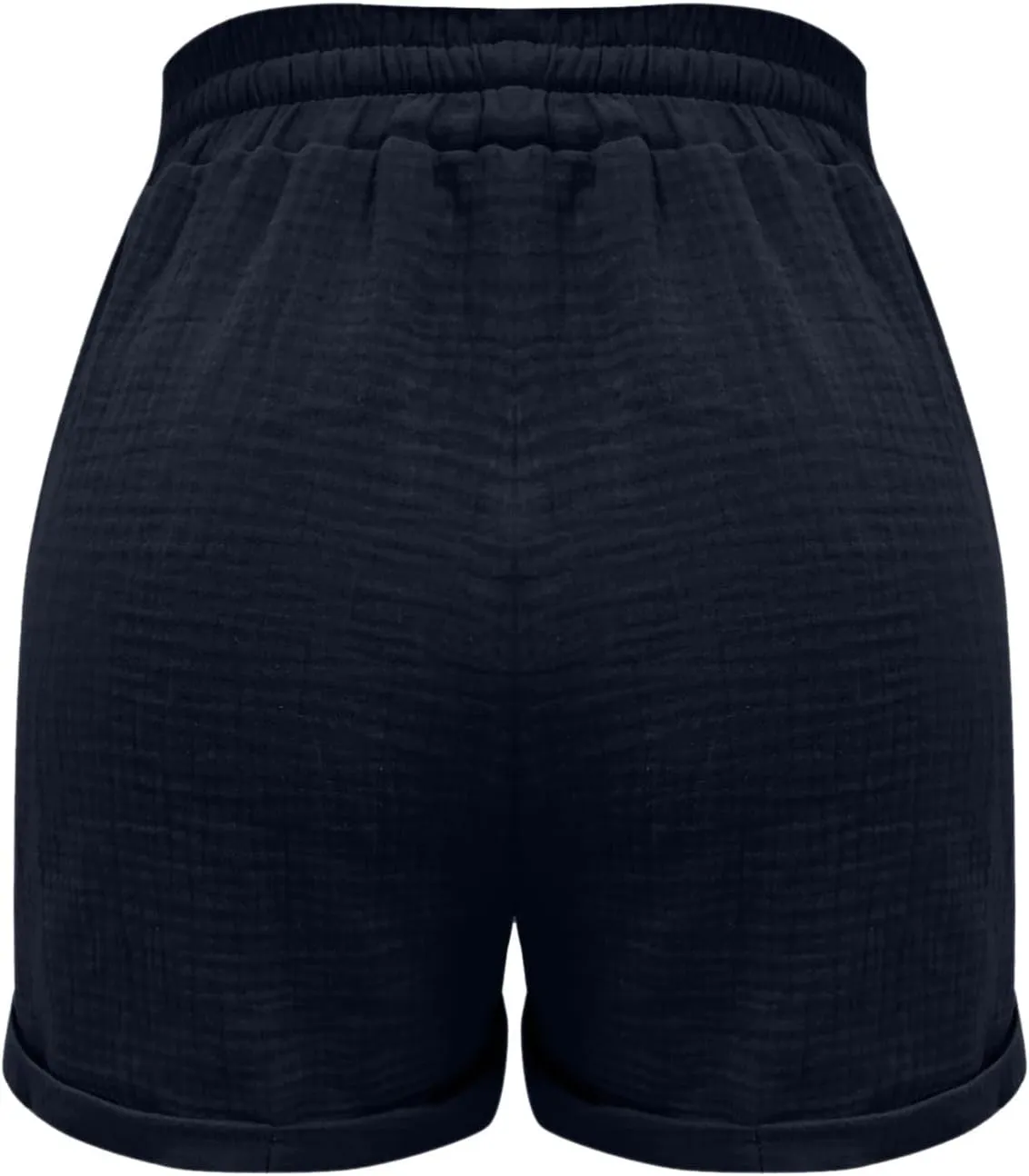 Linen Shorts for Women Drawstring High Waisted Plus Size Shorts Summer Vacation Loose Beach Pants with Pockets