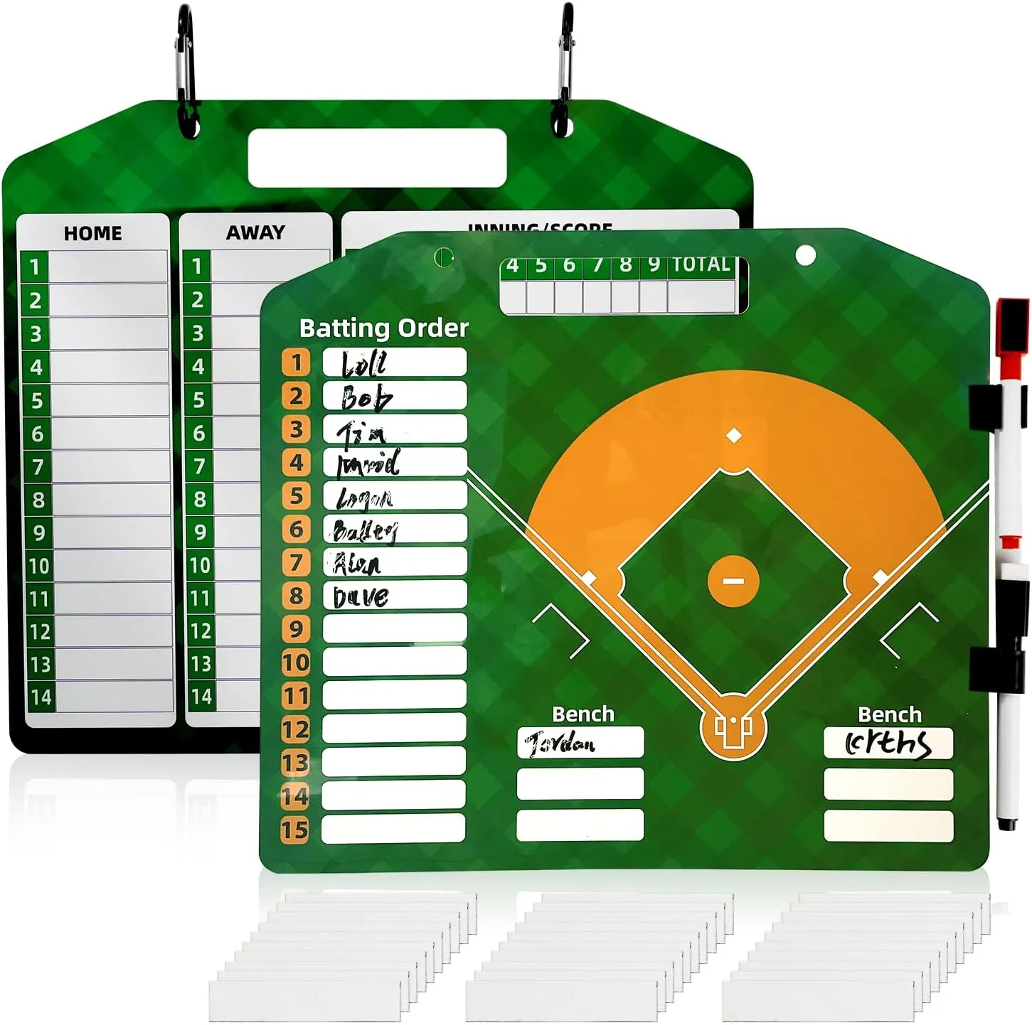 Magnetic Baseball Lineup BoardBaseball Lineup Cards Baseball Lineup Board for Dugout Baseball Accessories 40 Sheets Lineup Cards Baseball Clipboard