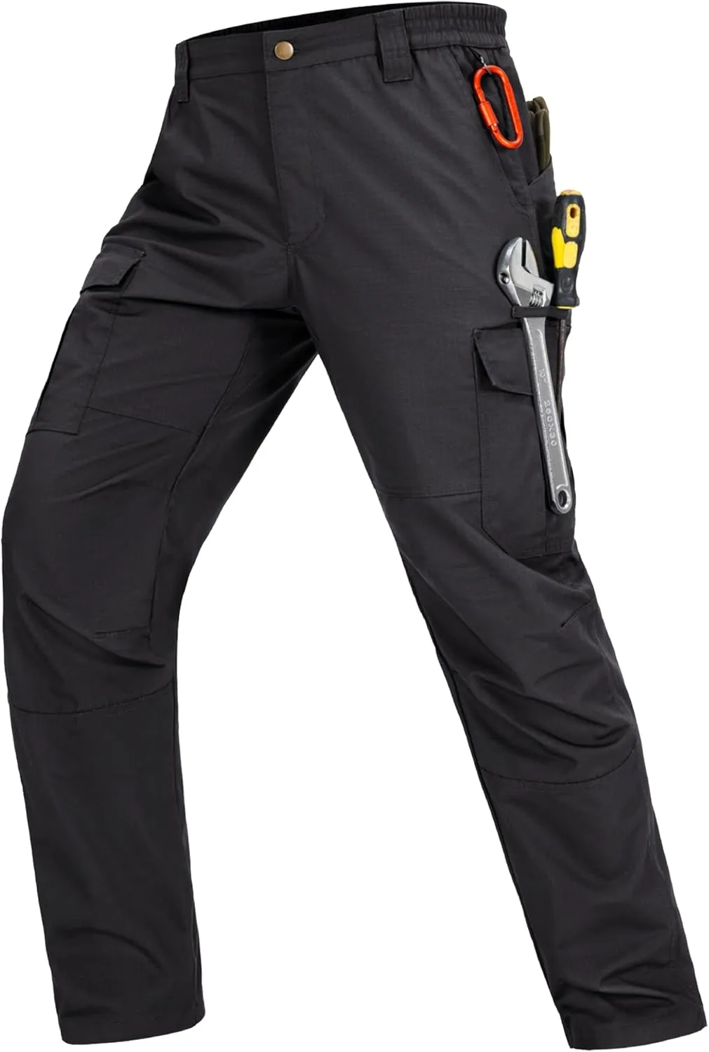 Mens Cargo Work Pants Waterproof Hiking Pants for Men Ripstop Tactical Pants Multi Work Pants with 7 Pockets