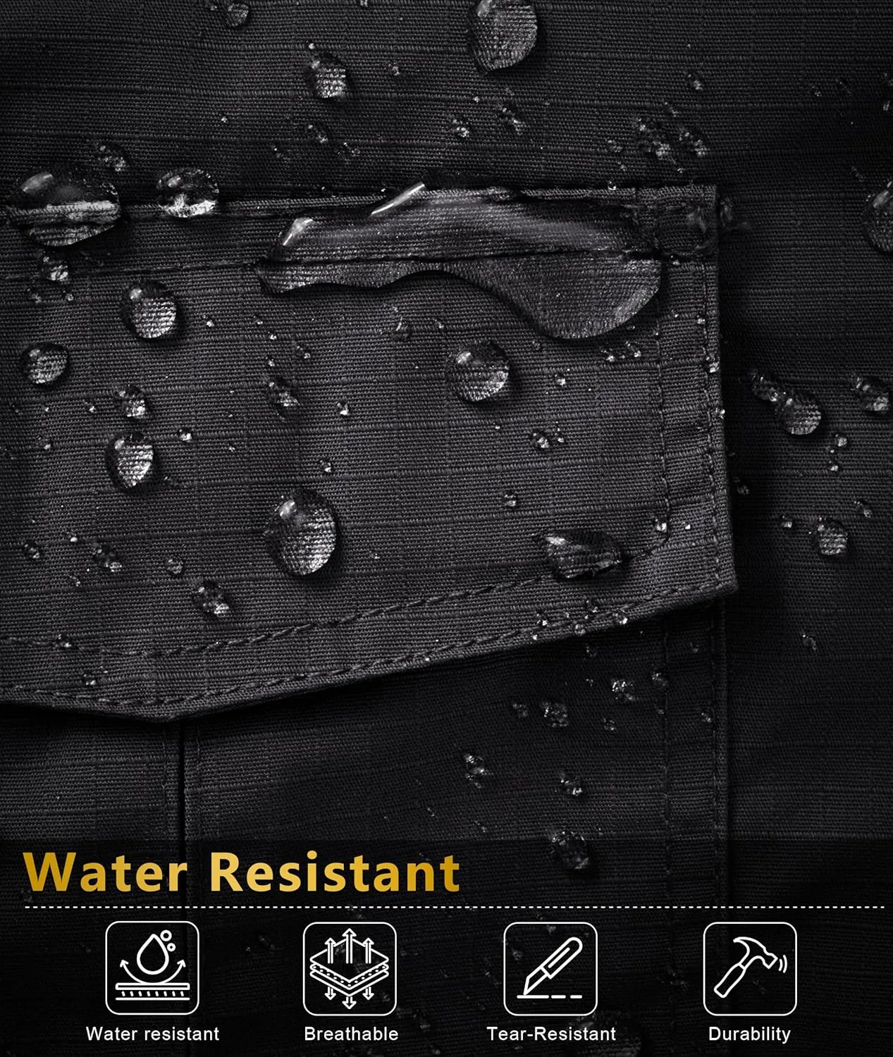 Mens Cargo Work Pants Waterproof Hiking Pants for Men Ripstop Tactical Pants Multi Work Pants with 7 Pockets