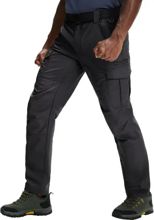 Mens Cargo Work Pants Waterproof Hiking Pants for Men Ripstop Tactical Pants Multi Work Pants with 7 Pockets