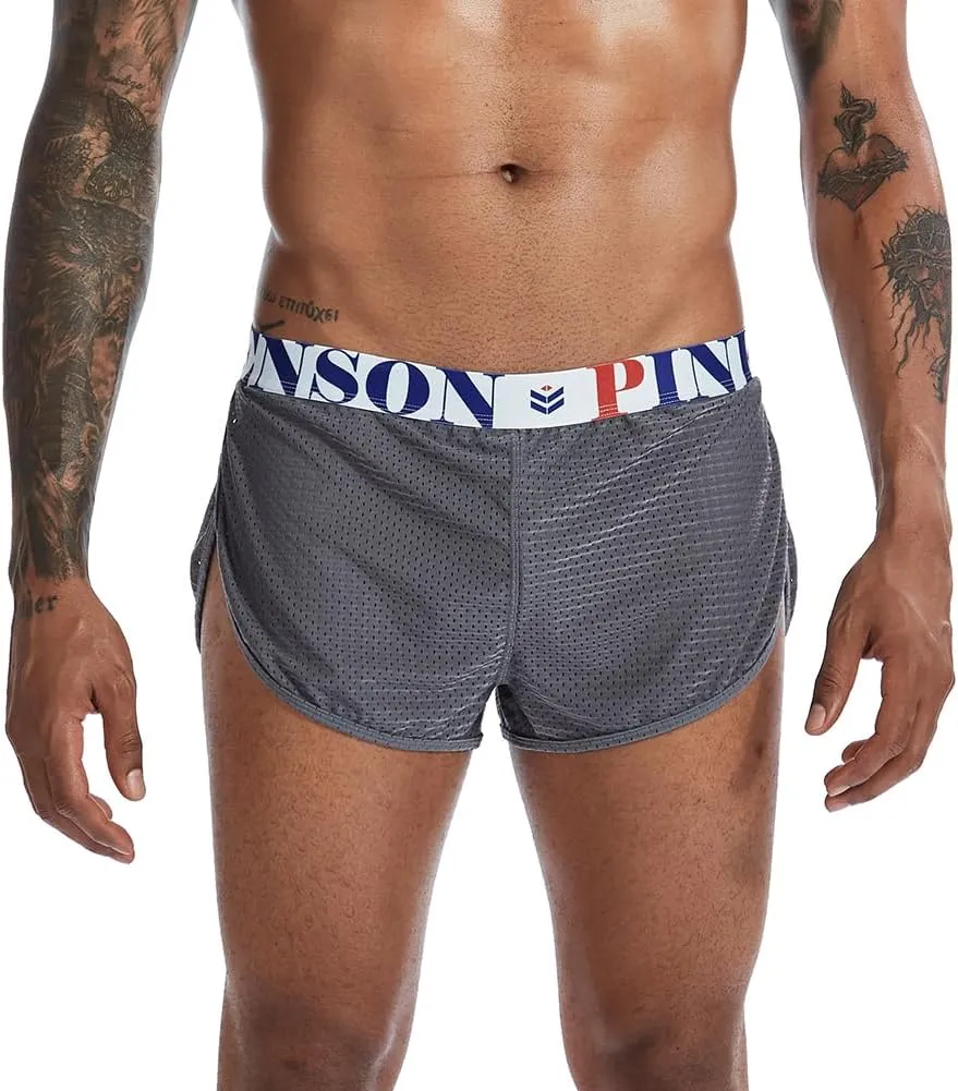 Men's Split Side Running Shorts Board Boxers Underwear Sleep Shorts