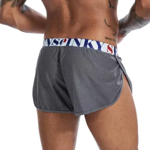 Men's Split Side Running Shorts Board Boxers Underwear Sleep Shorts