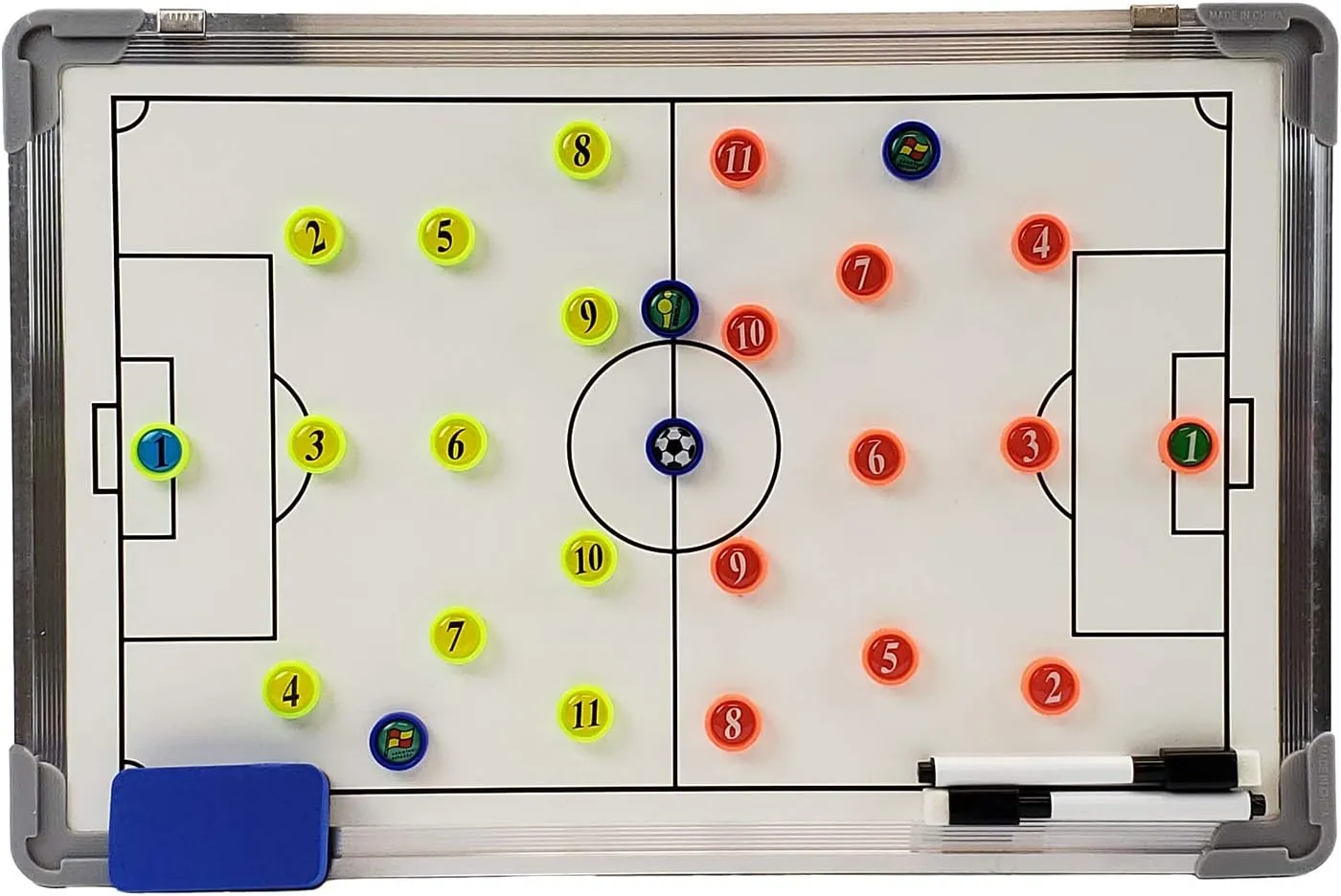 Murray Sporting Goods Magnetic Soccer Dry Erase Coaches Clipboard | Large Soccer Magnet Lineup Coaching Strategy Tactics Board