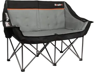 Oversized Double Camping Chair with Cooler Bags, Extra Wide Fully Padded Folding Camping Couch Loveseat for Adults Two Person, Big Heavy Duty Outdoor Patio Lawn Beach Chairs with Arm Cup Holder