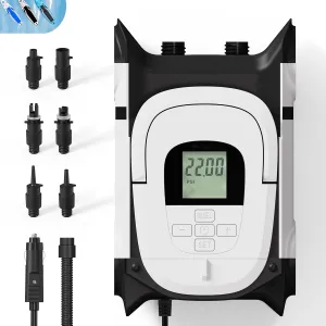 Paddle Board Pump with Auto-Off Function Dual Motor for Inflatable SUP and Boat, 22PSI Portable Electric Air Pump for Paddleboard with DC 12V Car Power Connector and Kayak Accessories