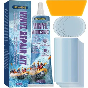 Pool Liner Patch Kit, Waterproof Inflatable Patch Repair Kit, Air Mattress Patch Kit, Heavy Duty Vinyl Repair Kit for Inflatables, Air Mattress, Hot Tubs, above-Ground Pools, Bouncy Houses, Kayak 60ml