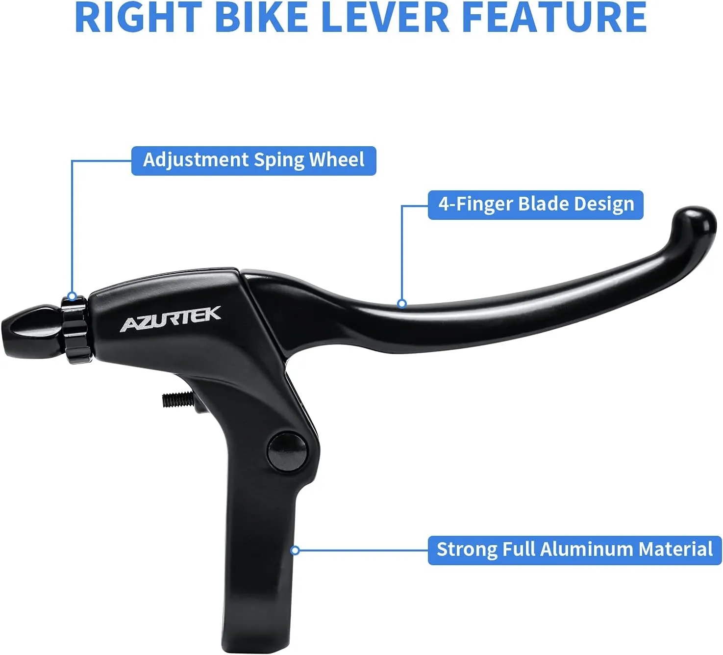 RUJOI Brake Lever with Bike Bicycle Bell Set,1 Pair Aluminum Alloy Bicycle Brake Handle with Crisp Bell on Left Include 2 Set Bike Brake Cable Wire and Housing for Mountain, Road Bike, Folding Bike