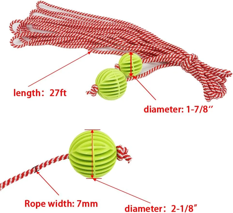 SCOTTCHEN Cornhole Boards Distance Setup Tool 2-1/8&1-7/8 in x 9.3y Rope with Plastic Balls