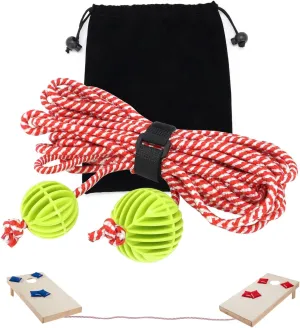 SCOTTCHEN Cornhole Boards Distance Setup Tool 2-1/8&1-7/8 in x 9.3y Rope with Plastic Balls