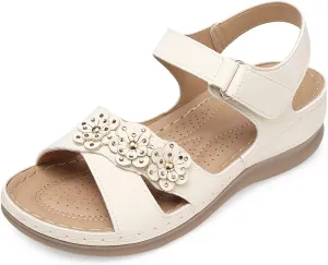 SHIBEVER Wedge Sandals for Women Dressy: Women Comfortable Summer Platform Casual Dress Sandal