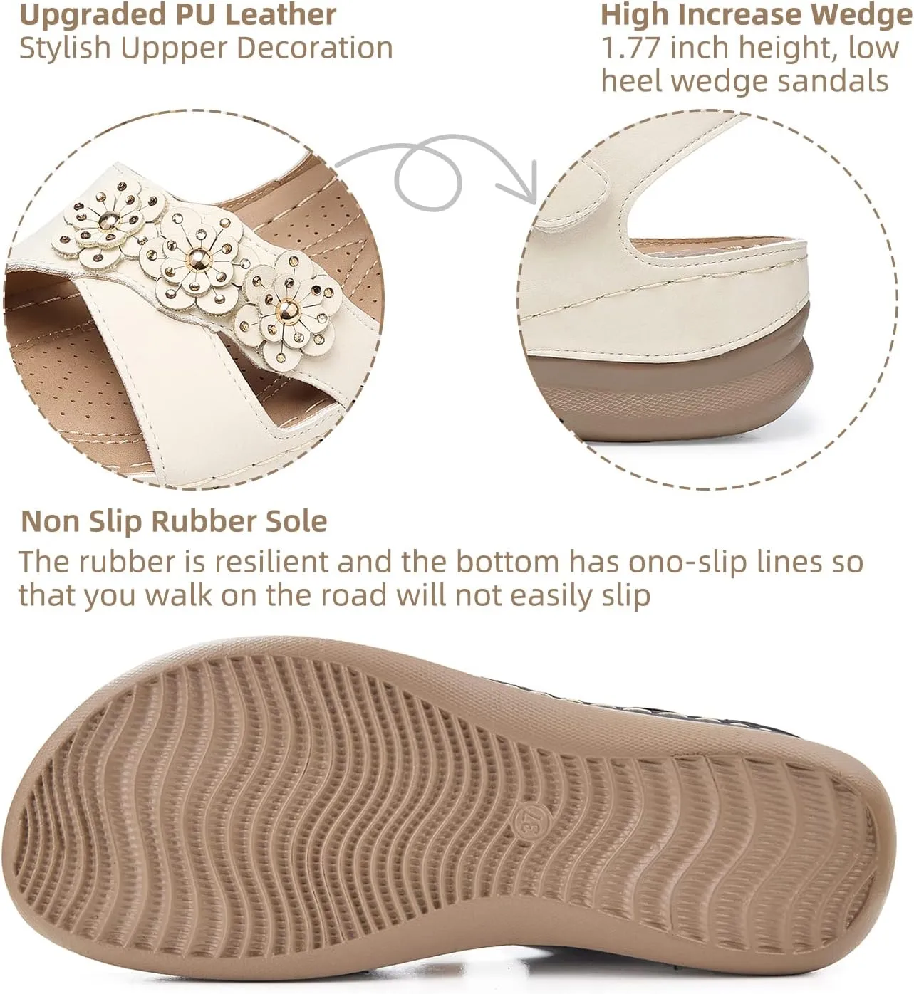 SHIBEVER Wedge Sandals for Women Dressy: Women Comfortable Summer Platform Casual Dress Sandal