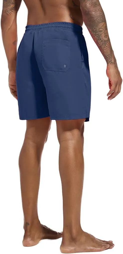 Swim Trunks Mens 7 inch Quick Dry Swim Shorts with Mesh Liner for Men's Beach Shorts