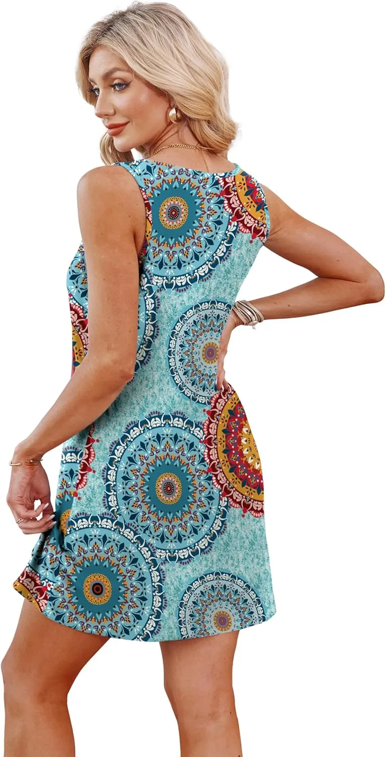 Swimsuit Coverup for Women 2025 Bathing Suit Beach Vacation Clothes for Women Crew Neck Twisted Summer Dress