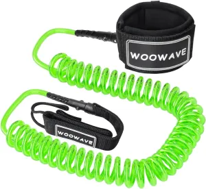 WOOWAVE SUP Leash Premium Stand Up Paddle Board Surfboard Leash Coiled 8/10 feet Stay on Board with Waterproof Wallet/Phone Case