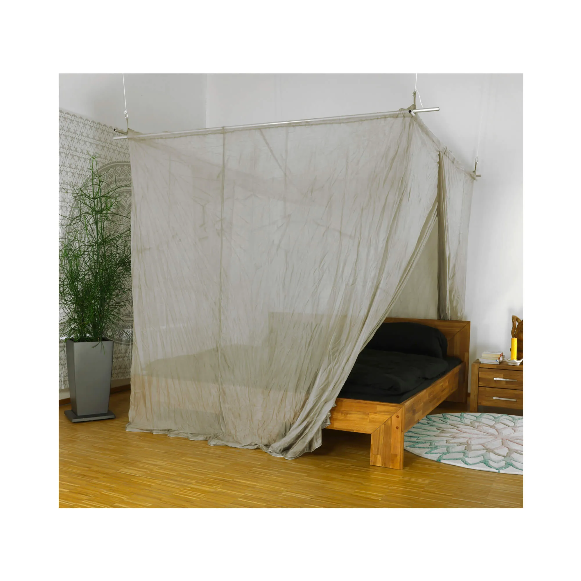 YSHIELD® BTD | EMF Bed Canopy | Double Bed (220cm) | SILVER-TULLE